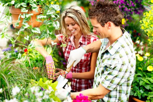 Man and van loading bulky garden waste for removal